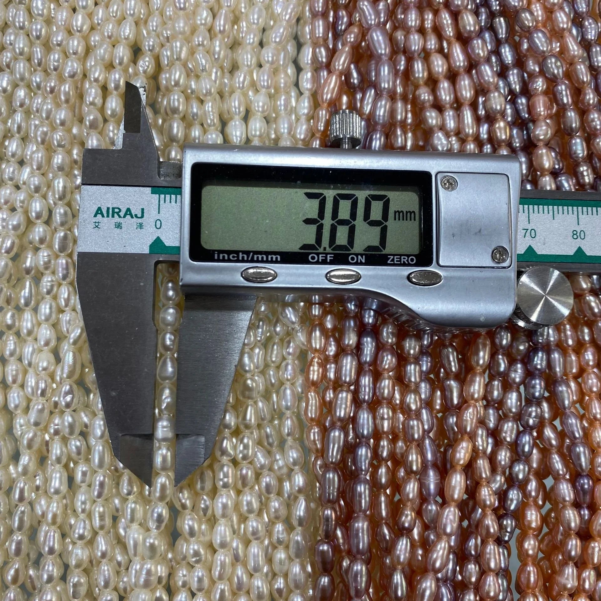 Full Hole in Strand Rice Pearl String AA Grade Loose Strand Wholesale Natural Freshwater Drop Pearl Strand