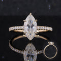 Starsgem 14K Yellow Gold Jewelry 13*6.5mm Marquise Moissanite Ring