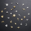 Fashion Gold Plated Star Sunflower Starfish Seashell Tree Lock Moon Heart Bee Cross Key Palm Pendant for DIY Jewelry Accessories