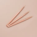 ODM OEM Luxury Professional Nail Art Brush Set 3-Piece Rose Gold Metal Handle Nylon Hair Liner Multifunctional Customizable