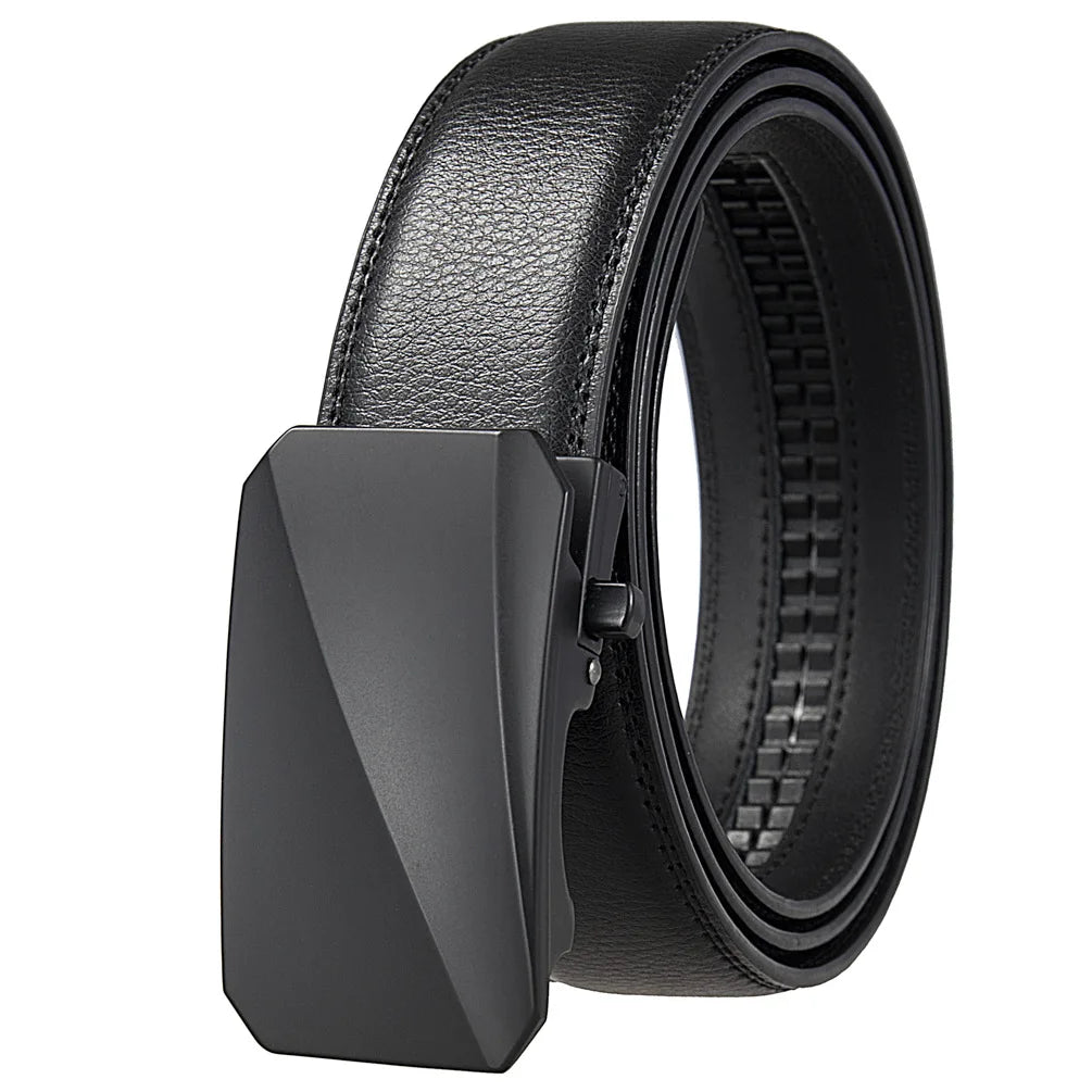 Factory Stock Classic Man's Automatic Belts Men Cow Leather Ratchet Belt Genuine Leather Belt
