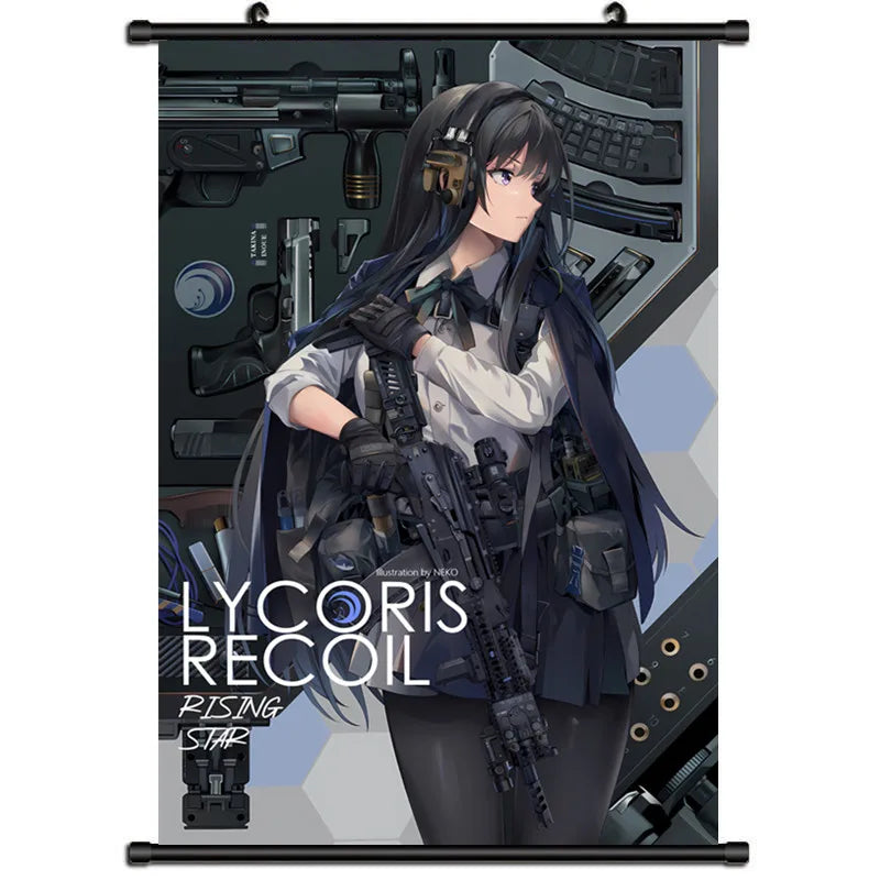 30*45CM Anime Cool Manga Hanging Canvas Lycoris Recoil Poster