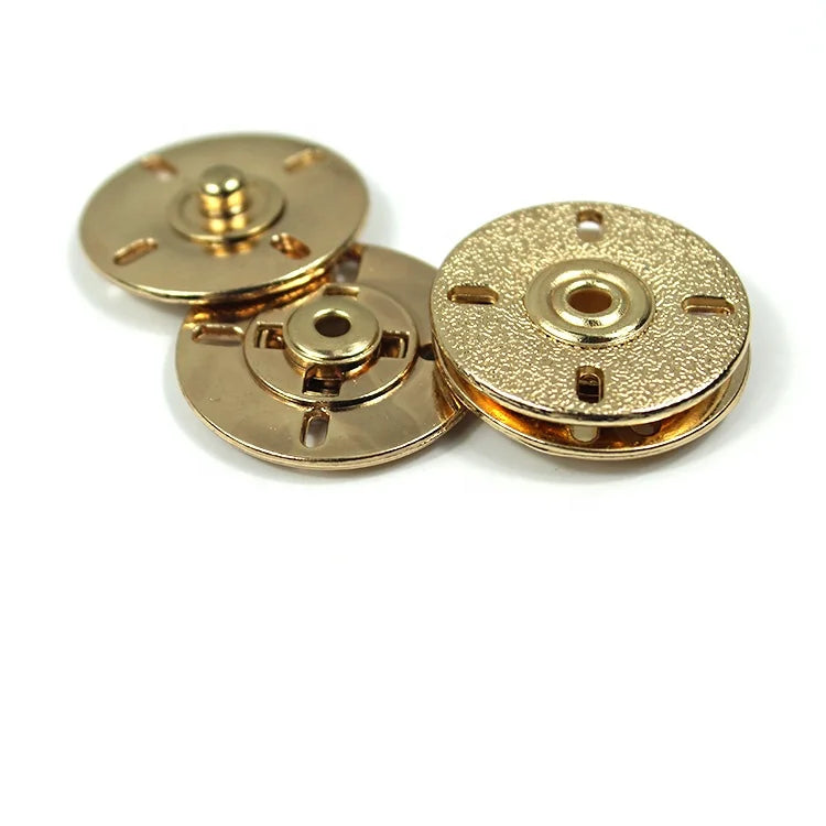 Two-Part Sew-On Snap Button with Sequins Zinc Alloy Material for Coat Decoration Plating Technique