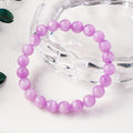7A Grade Natural Lepidolite Crystal Bracelet Ice-Translucent Cat Eye Luster Icy Texture Fashion Beaded Energy Stone Bracelet