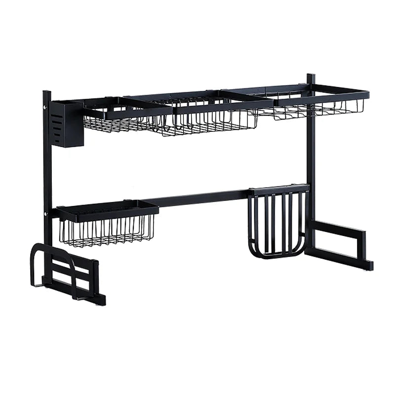 Low Price Kitchen Stainless Steel Double Dish Storage Rack