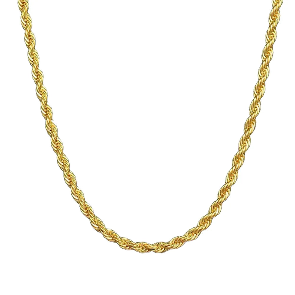 Fenyi Wholesale  Hot Sale Classic Versatile Fashion Retro 18k Gold-plated Cross Chain  Stainless Steel Necklace Bare Chain