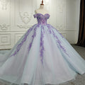 Purple Lace Appliques Off the Shoulder Quinceanera Dress Ball Gown Vestidos Para 15 Quinceanera 2023 9951