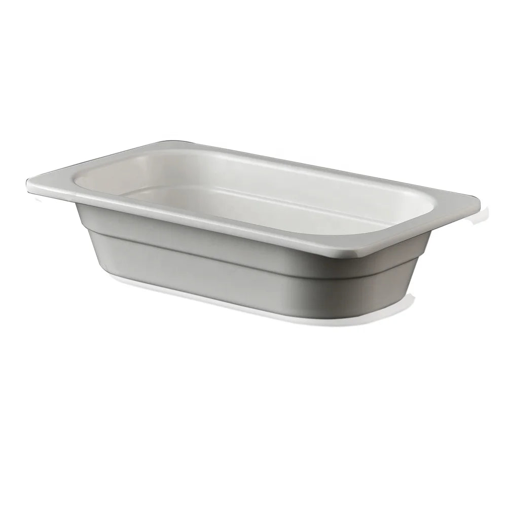 Wholesale Restaurant Tableware 10.5 Inch Keep Food Warm GN 1/4 White Deep Melamine Tray