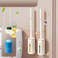 Replaceable Brush Head Toilet Cleaning Set Home Use Plastic Decontamination Sponge Handle for Bathroom & Kitchen Cleansing