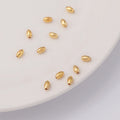 Beads for Jewelry Making Brass 18K Gold Plating Oval Shape Bead Color Retention Will Not Oxidize Brass Millet Beads
