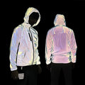 WOSAWE Cycling Sports Full Reflective Hooded Jacket Jacket Night Running Windproof Rainproof Breathable Windbreaker Bike Jacket