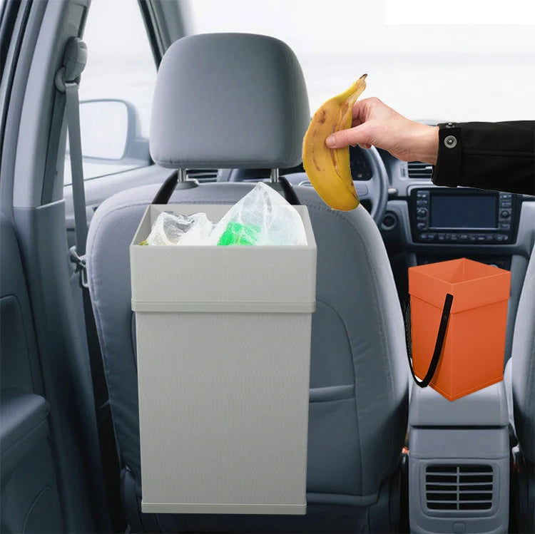Car Trash Can PP Woven Foldable Reusable Easy to Clean Storage Bag Organizer Container for Waste Bin Convenient Car Finishing