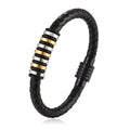 High Quality Colourful Leather Bracelet Weave Rope Leather Bracelet String Magnetic Buckle Leather Bracelet for Men Women OT-020