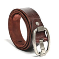 Custom Vintage Needle Buckle Adjustable Handmade Casual Work Fashion Designer Business Men Cow Genuine Leather Belts