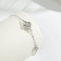 2025 Popular Luxury Fashion Jewelry Bulk Supply Women's 925 Silver Four Leaf Clover Bracelet Adjustable Delicate Chain