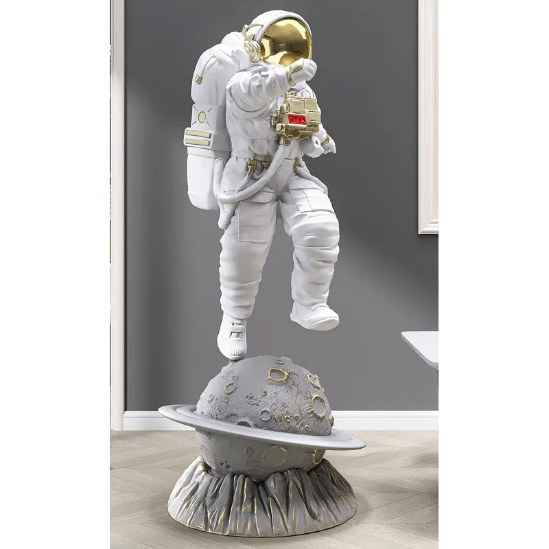 Spaceman Astronaut Large Floor Ornament Space Walking Astronaut Sculpture Home Sculpture Decor