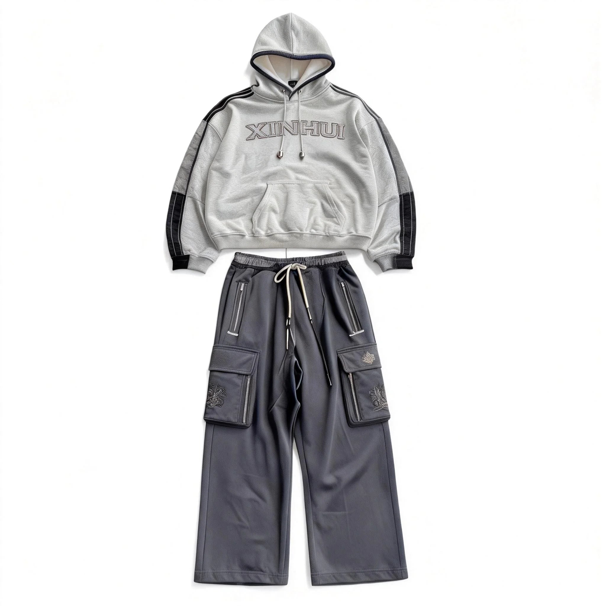 Men's Custom Soft Cotton French Terry Pullover Plain Blank 2 Piece Hoodies and Sweatpants Set Oversized Mens Joggers Sets