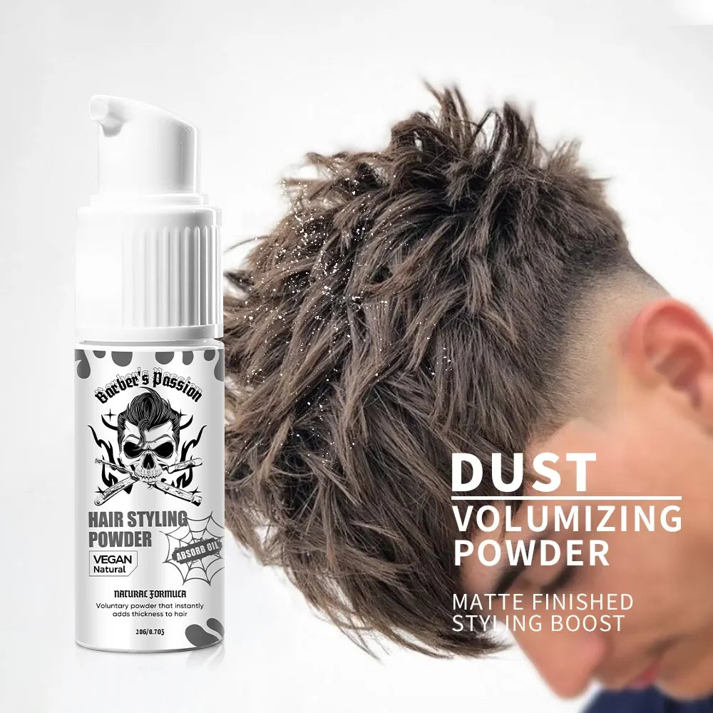 Barber Salon Mens Hair Texture Styling Volume Powder for Natural Look No Oil or Greasy Residue
