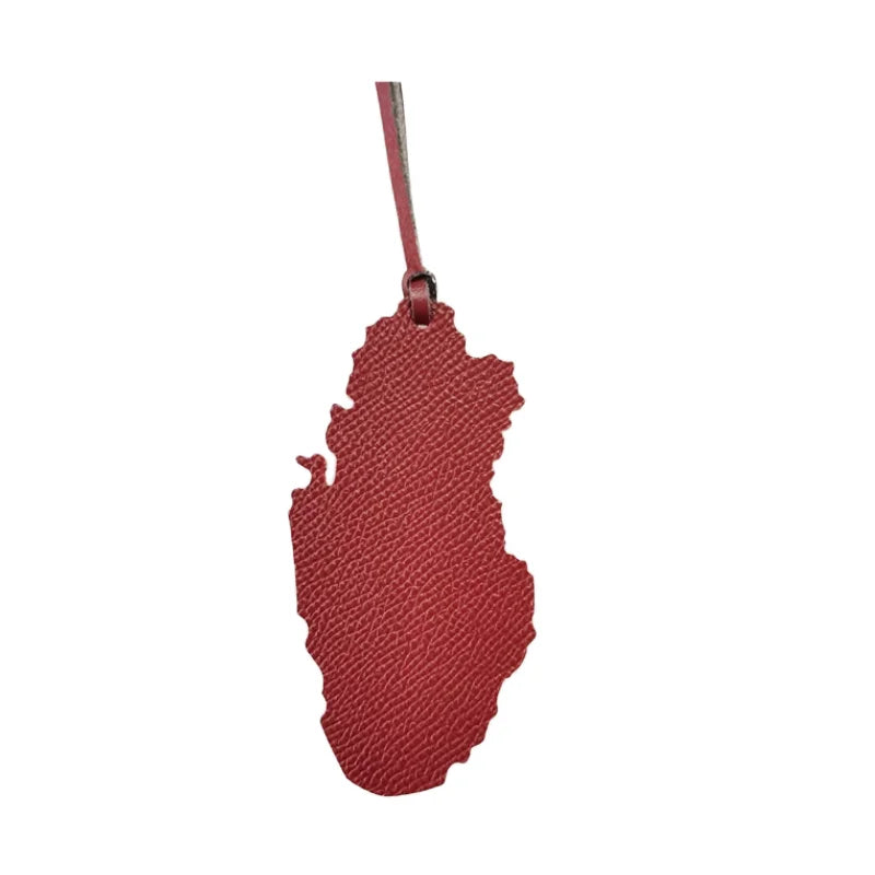 Wholesale PU Leather Bag Decoration Leather Bag Pendant Qatar Map Ladies Backpack Pendant Women Bag Charm