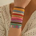 In Stock Hot Selling Minimalist Hand-Woven Miyuki Rainbow Bead Bracelets Adjustable rainbow Bracelet for Women
