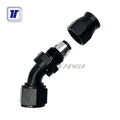 No Spill Racing Parts Swivel 45 Degree AN6 AN8 AN10 AN12 PTFE an Fittings Black