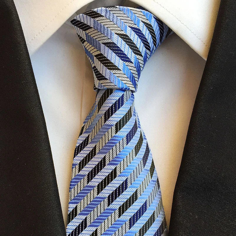 Factory Direct Colorful Striped Necktie Fashion Polyester Jacquard Tie For Men's Accessories