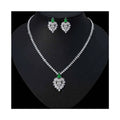 Bridal Party Contracted a Zircon Pendant Temperament Emerald Jewelry Dress Accessories Necklaces Earrings Suit