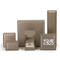 Custom Leather Display Bracelets Wood Leather Gold Necklace Custom Logo Organizer Boxes Luxury Jewelry Packaging Box