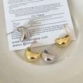 Fine High-end 925 Silver C Half Round Hoop Earrings for Women 18K Gold Plated 925 Sterling Silver Stud Earrings Fashion Jewelry