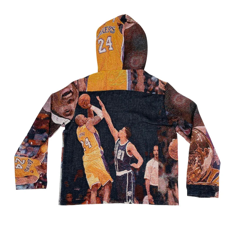 Custom Tapestry Winter Men's Hooded Sweatshirts-Polyester/Cotton Fabric