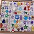 Mixed Colorful Zircon Crystal Necklace Accessories Pendant DIY Collar Chain Pendant Wholesale