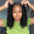13x4 Wear and Go Glueless Bob Wig Human Hair Curly Lace Front Wig Human Hair to Wear  Natural Black