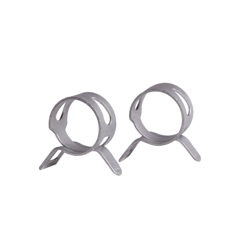 Customized Single Wire Spring Steel Band Flexible Black Hose Metal Pipe Clamp Fitting