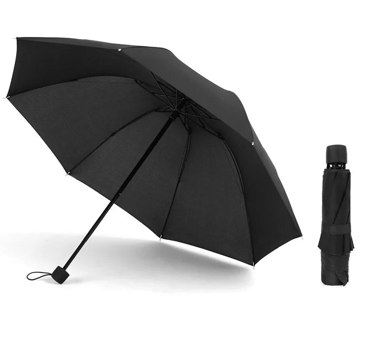 Manual Open Reverse Three Folding Umbrella With Logo Prints Reverse Umbrella