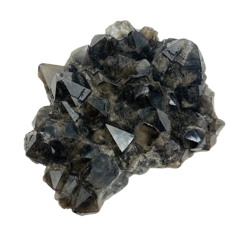 Wholesale Natural Raw Crystal Stone Black Backbone Cluster For Fengshui Healing