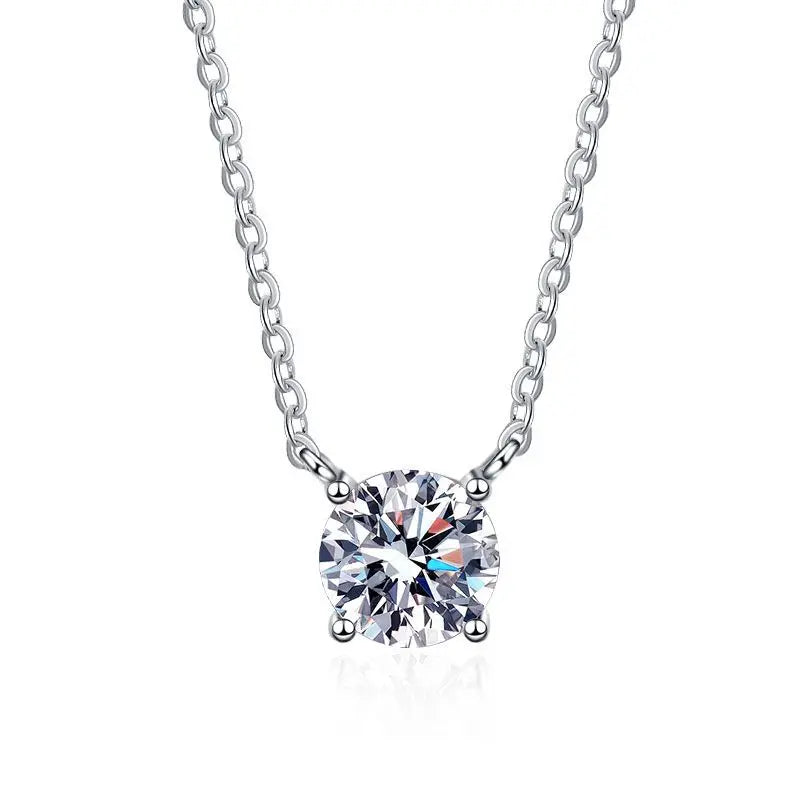 Classic Factory Wholesale 1-5 Carat Diamond Moissanite Pendant 925 Sterling Silver Necklace Jewelry for Women