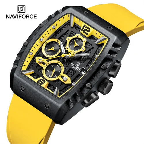 NAVIFORCE 8025 BYY Factory Original Luxury Silicone Band Waterproof Small Three Needle Business Quartz Date Watch Men Wrist Relo