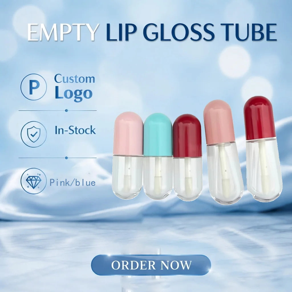 In Stock 3ml/4ml Capsule Shape Lip Gloss Empty Bottle Lip Gloss Bottle Lip Dye Liquid Bottle High Quality