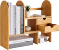 Wholesale Bamboo Three-Layer Standing Adjustable Expandable Bookshelf Storage Rack Display Shelf Desktop Organizer Shelves for