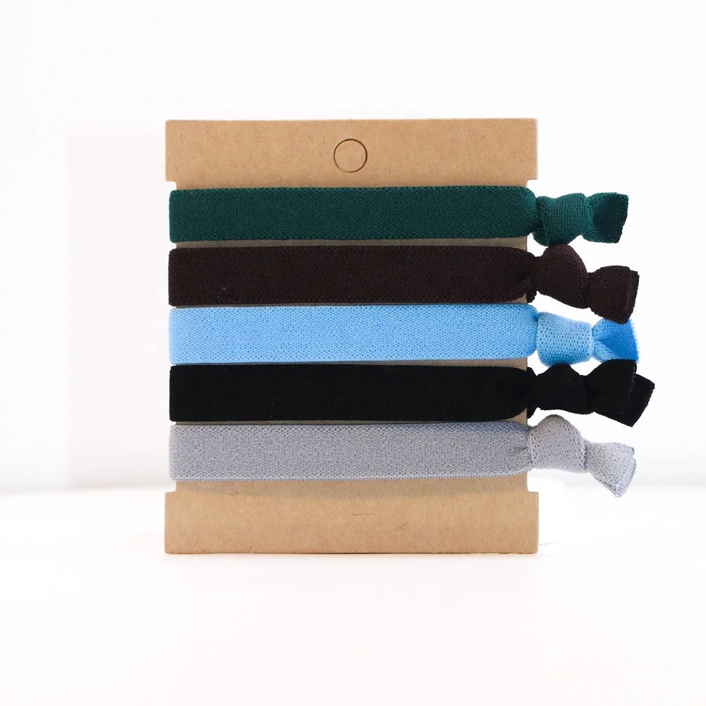 Wholesale Custom Men Hair Accessories Plain Strong Holder Ponytail Knitted Sports Bracelet Knotted Elastic Hair Bands Hair Tie