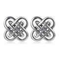 Celtic Irish Knot S925 Silver Stud Earring Women's Design with Platinum Plating Zircon Trendy Party Gift