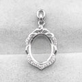 Sterling Silver 11*14mm Semi Mount Pendant Empty Frame Blank Support Setting S925 Base Holder Without Center Stone for DIY Inlay