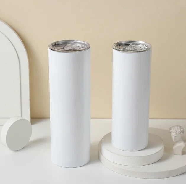 20oz/30oz Straight Skinny Double Wall Stainless Steel Sublimation Tumbler Cup Mug Vacuum Coffee Mug With Straw