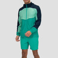 Hot Sale Lightweight Vented Front and Back Panels Men Tracksuit Elasticated Waistband Reflective Jacket and Shorts 2 Pieces Set