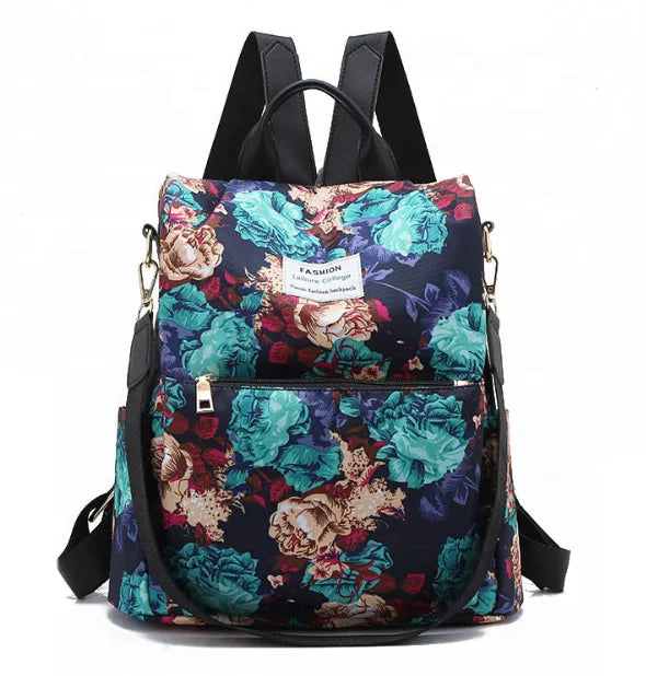 Customized Printed Ladies Backpack Waterproof Nylon Student School Backpack for Teen Girls Outdoor Anti Theft Backpack