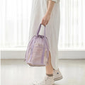 Custom Logo Design Swim Travel Portable Polyester Hanging Foldable Makeup Toiletry Mesh Drawstring Bag