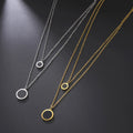 Fashion Round Necklace Double Layer Stainless Steel Necklace for Women Jewelry Gifts Wholesale