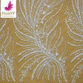 Hot Selling Elegant Pearls Beaded Sequins Tulle Mesh Lace Fabric for Sparkling Bridal Wedding Dress HY1854