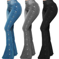 Wholesale High Waist Stretchy Denim Jeans 2024 Fashion Women Bell Bottom Jeans Casual Flare Denim Jeans