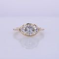 14k Yellow Gold 7*10mm 2carat D VS1 Oval Shape East - West Bezel Setting Wedding IGI Lab Grown Diamond Ring